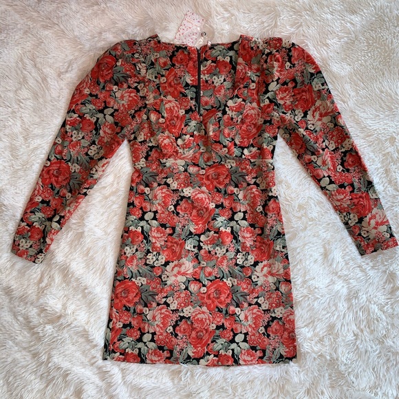 Free People Kapowski Mini Floral Rose Dress Size 0 - Picture 9 of 15